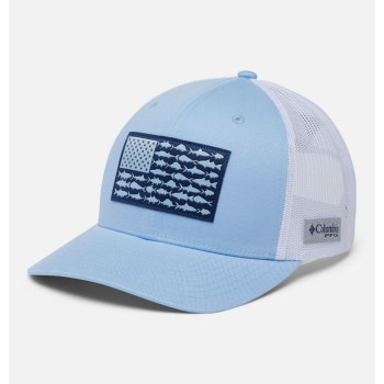 Pánské Kšiltovky Columbia PFG Mesh Snap Back Fish Flag Ball Bílé FWVZGM278